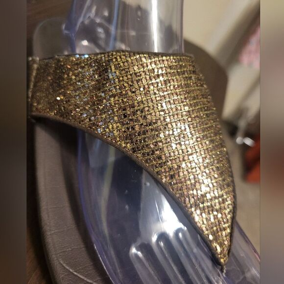 Fitflop Lulu Superglitz Gold Thong Sandals, Size 11 - Picture 6 of 12